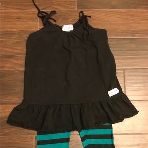 Ruffle Girl Tie tank and Capri set